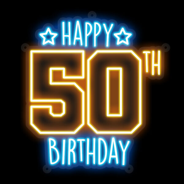 50th Happy Birthday Neon Sign - Image 3