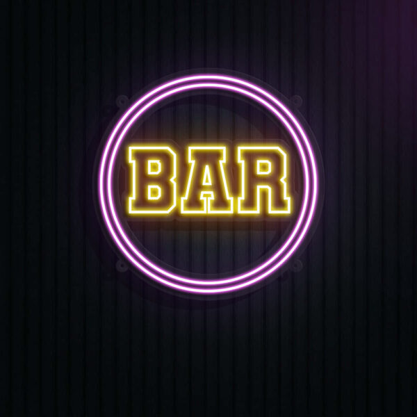 Bar Circle Neon Sign