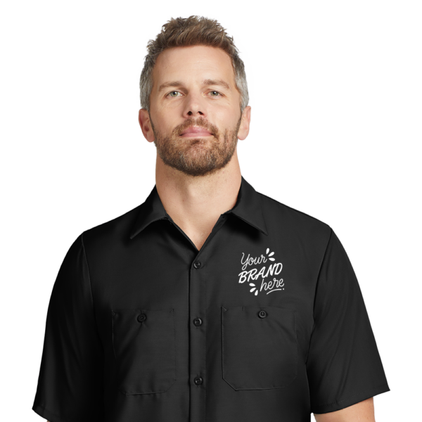 Custom Red Kap SP24 Short Sleeve Industrial Work Shirt - Black