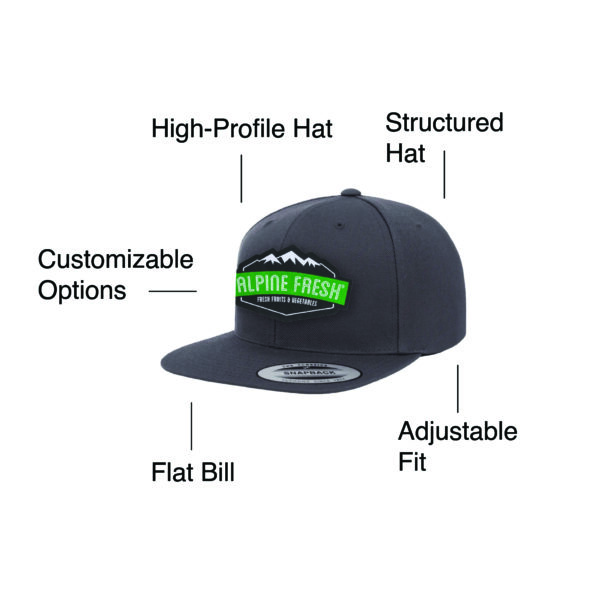 Custom Yupoong 6089 Premium Flat Bill Snapback Cap - Image 4