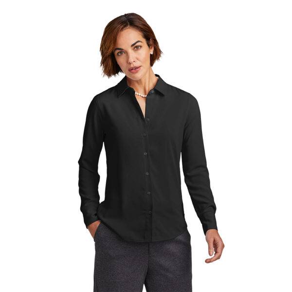 Custom Brooks Brothers BB18007 Women’s Full-Button Satin Blouse - Image 4