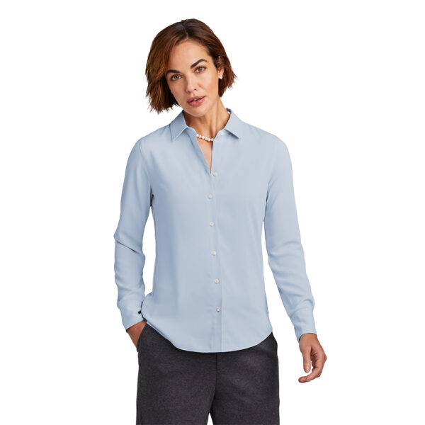 Custom Brooks Brothers BB18007 Women’s Full-Button Satin Blouse - Image 5