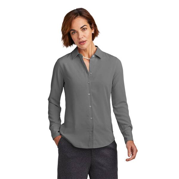 Custom Brooks Brothers BB18007 Women’s Full-Button Satin Blouse - Image 7