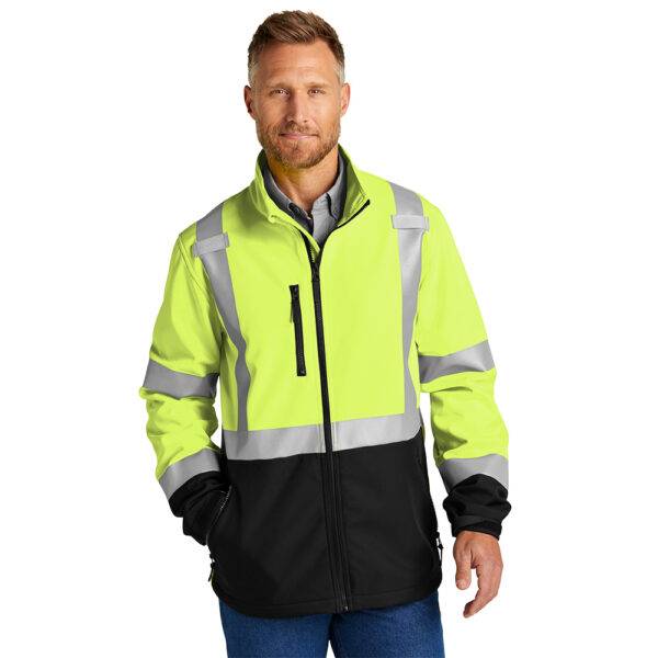 Custom CornerStone CSJ503 ANSI 107 Class 3 Soft Shell Jacket - Image 4
