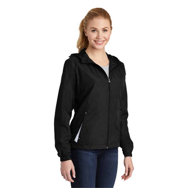 Custom Sport-Tek LST76 Ladies Colorblock Hooded Raglan Jacket - Image 4