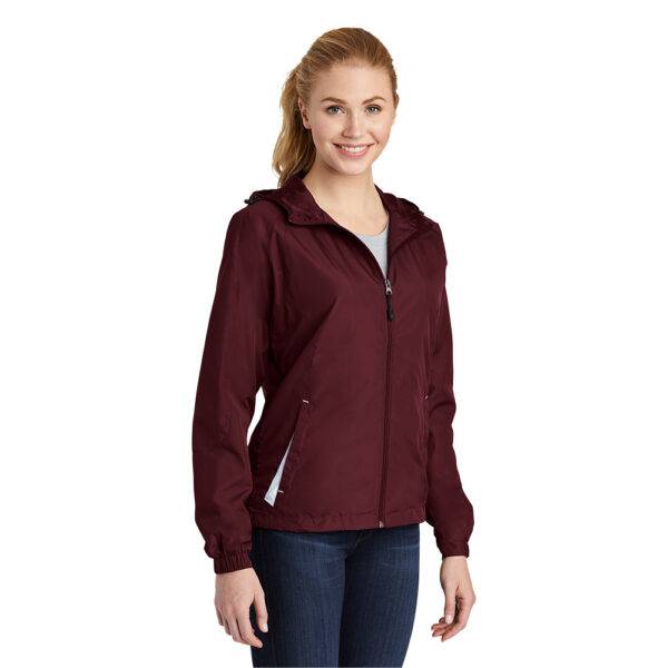 Custom Sport-Tek LST76 Ladies Colorblock Hooded Raglan Jacket - Image 6