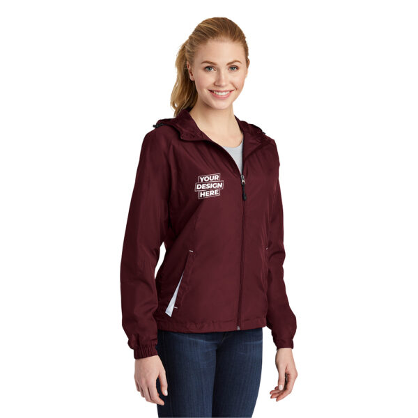 Custom Sport-Tek LST76 Ladies Colorblock Hooded Raglan Jacket