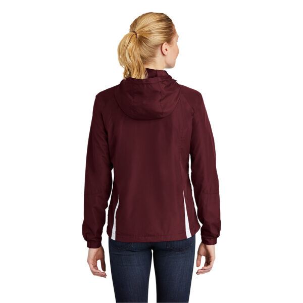 Custom Sport-Tek LST76 Ladies Colorblock Hooded Raglan Jacket - Image 3