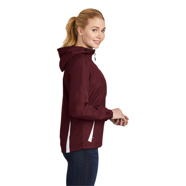 Custom Sport-Tek LST76 Ladies Colorblock Hooded Raglan Jacket - Image 2
