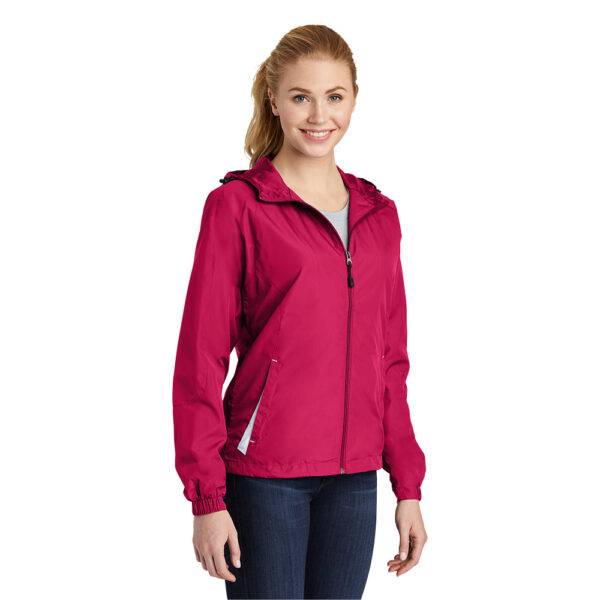 Custom Sport-Tek LST76 Ladies Colorblock Hooded Raglan Jacket - Image 7