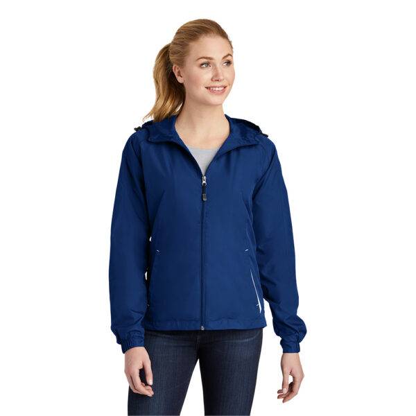 Custom Sport-Tek LST76 Ladies Colorblock Hooded Raglan Jacket - Image 11
