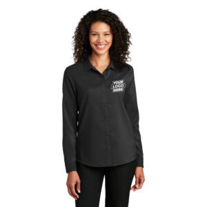 Custom Port Authority LW401 Ladies Long Sleeve Performance Staff Shirt