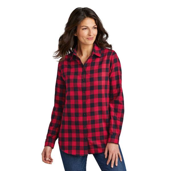Custom Port Authority LW668 Ladies Plaid Flannel Tunic - Image 7