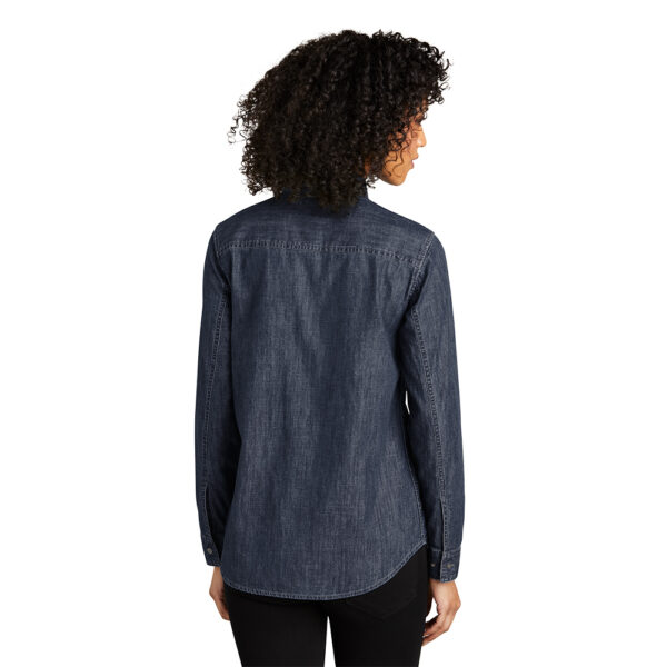 Custom Port Authority LW676 Ladies Long Sleeve Perfect Denim Shirt - Image 3