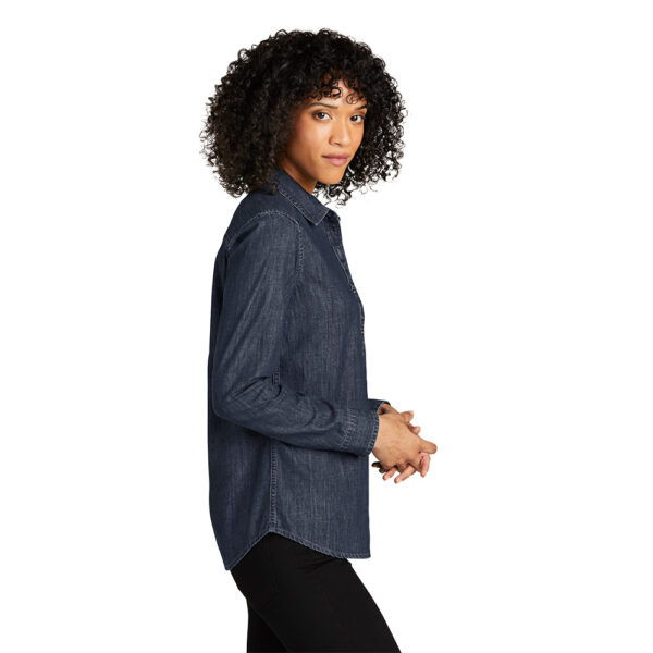 Custom Port Authority LW676 Ladies Long Sleeve Perfect Denim Shirt - Image 2