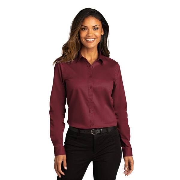 Custom Port Authority LW808 Ladies Long Sleeve SuperPro React Twill Shirt - Image 4