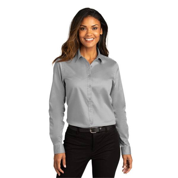 Custom Port Authority LW808 Ladies Long Sleeve SuperPro React Twill Shirt - Image 8