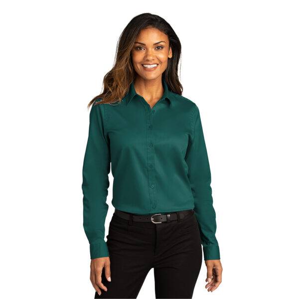 Custom Port Authority LW808 Ladies Long Sleeve SuperPro React Twill Shirt - Image 9