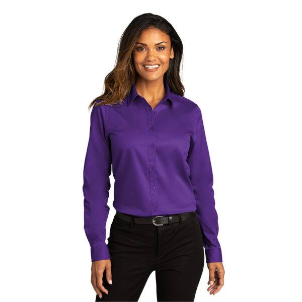 Custom Port Authority LW808 Ladies Long Sleeve SuperPro React Twill Shirt - Image 10