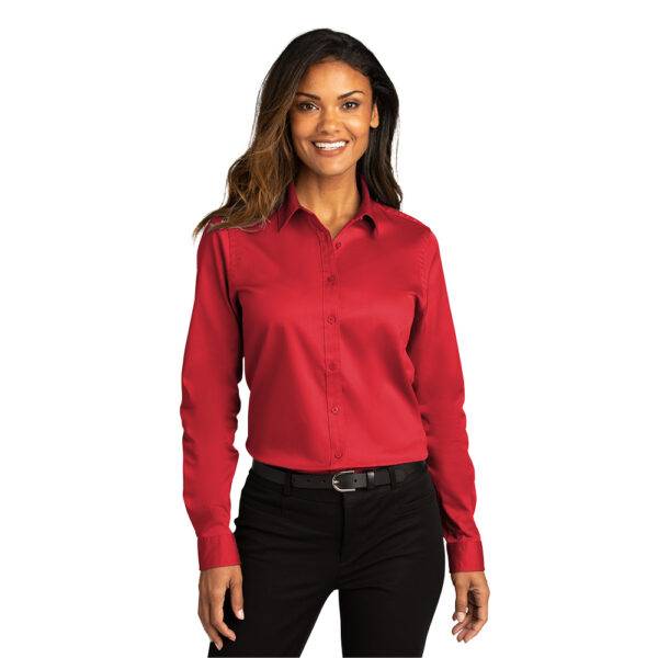 Custom Port Authority LW808 Ladies Long Sleeve SuperPro React Twill Shirt - Image 12