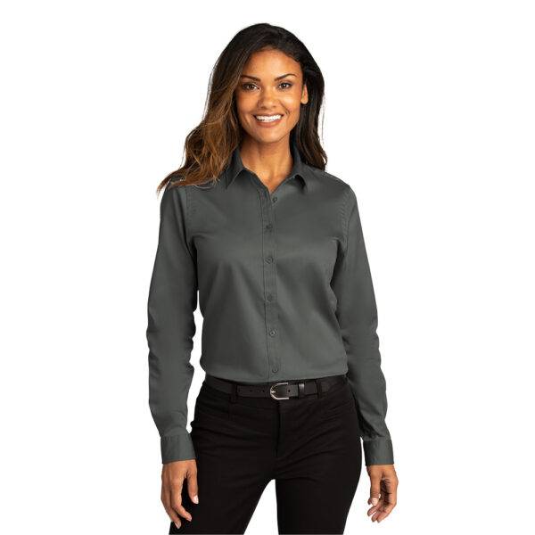 Custom Port Authority LW808 Ladies Long Sleeve SuperPro React Twill Shirt - Image 13