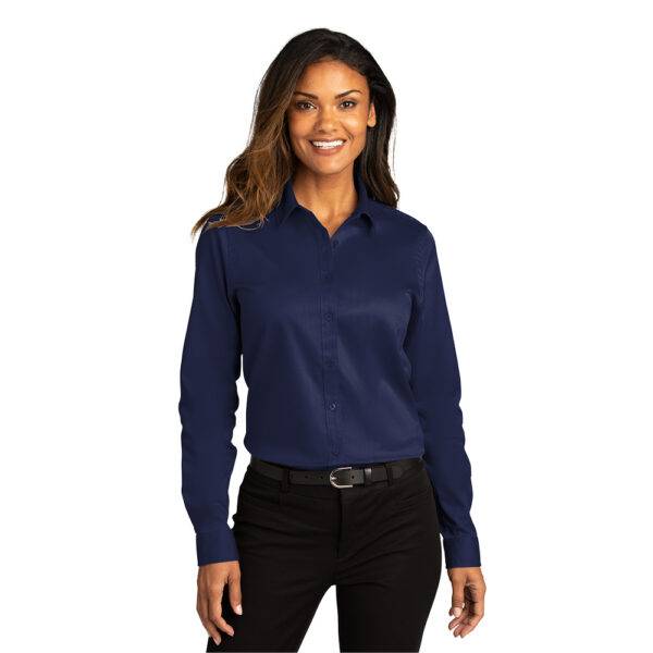 Custom Port Authority LW808 Ladies Long Sleeve SuperPro React Twill Shirt - Image 15