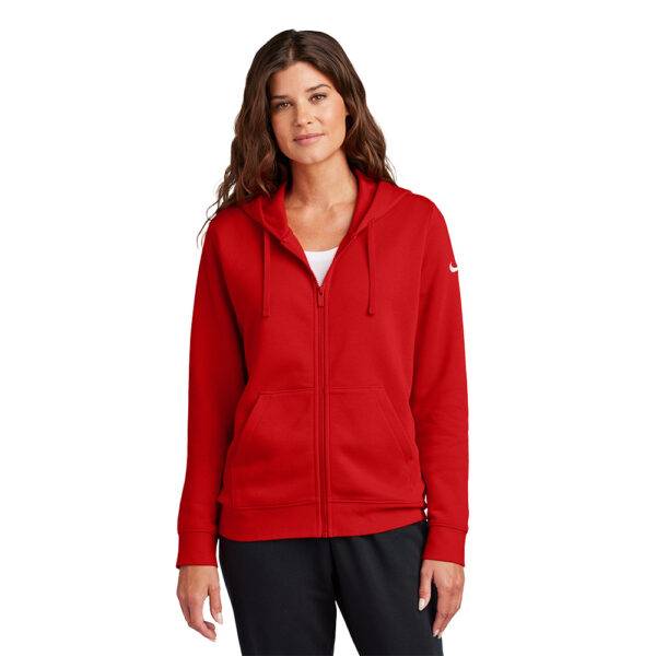Custom Nike NKFD9890 Ladies Club Fleece Sleeve Swoosh Full-Zip Hoodie - Image 8