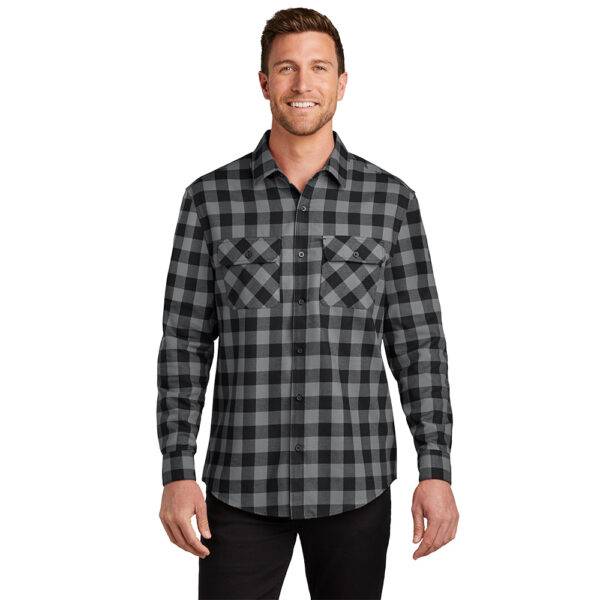 Custom Port Authority W668 Plaid Flannel Shirt - Image 6