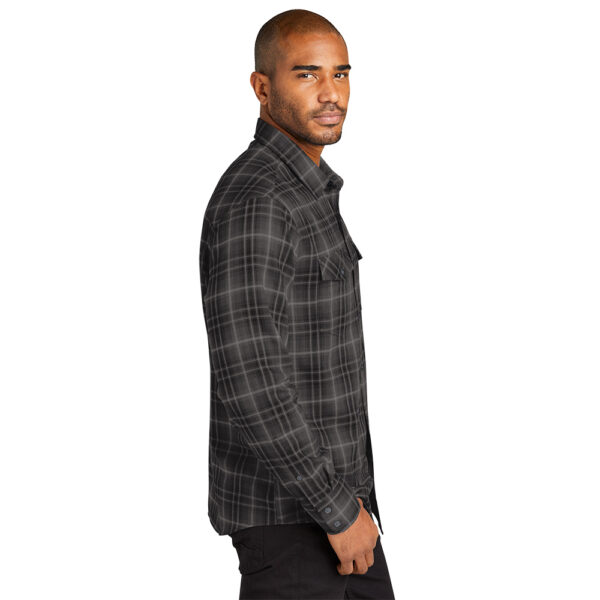 Custom Port Authority W672 Long Sleeve Ombre Plaid Shirt - Image 2