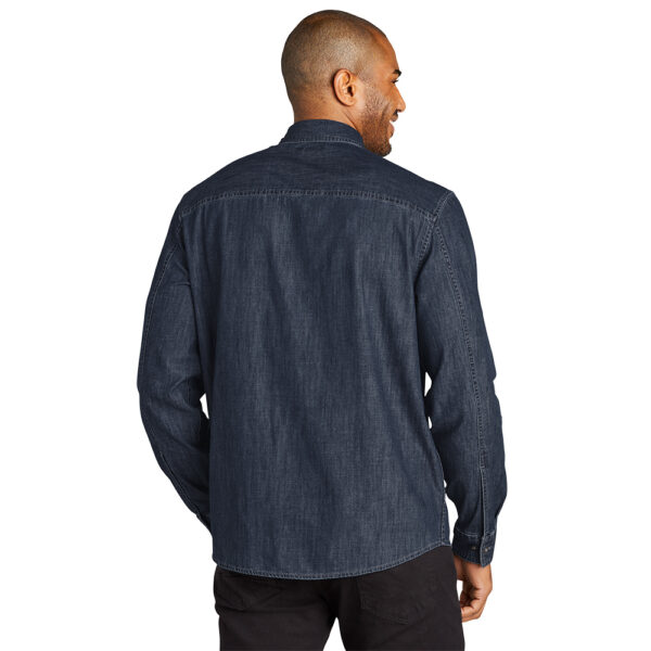 Custom Port Authority W676 Long Sleeve Perfect Denim Shirt - Image 3