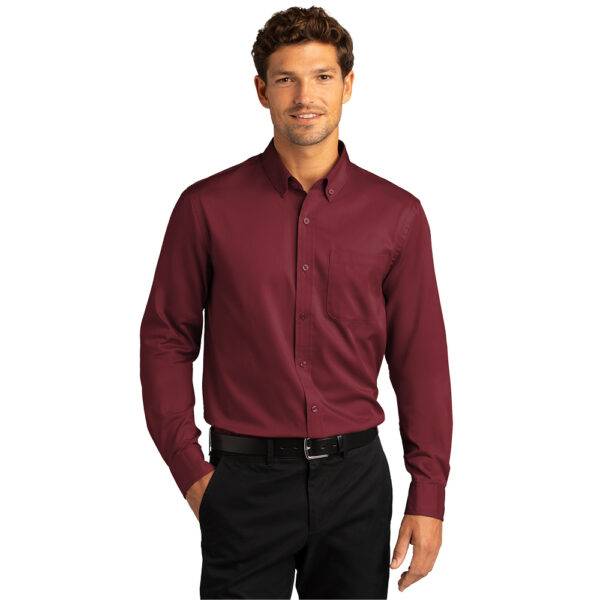 Custom Port Authority W808 Long Sleeve SuperPro React Twill Shirt - Image 3