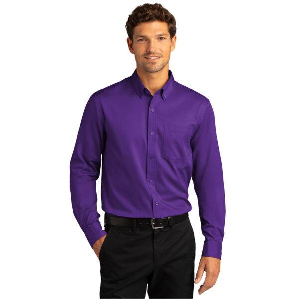 Custom Port Authority W808 Long Sleeve SuperPro React Twill Shirt - Image 10