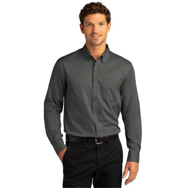 Custom Port Authority W808 Long Sleeve SuperPro React Twill Shirt - Image 13