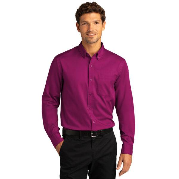 Custom Port Authority W808 Long Sleeve SuperPro React Twill Shirt - Image 16
