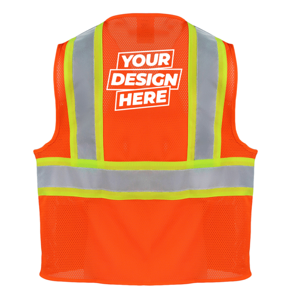 Custom Safety Brite Two Tone HI VIS Mesh Vest - Image 2