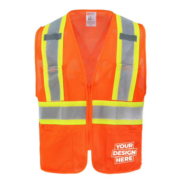 Custom Safety Brite Two Tone HI VIS Mesh Vest