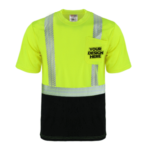 Custom Safety Brite HI VIS Black Bottom Segmented T-Shirt