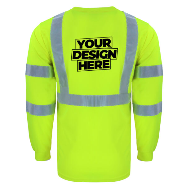 Custom Safety Brite Long Sleeve HI VIS T-Shirt - Image 2