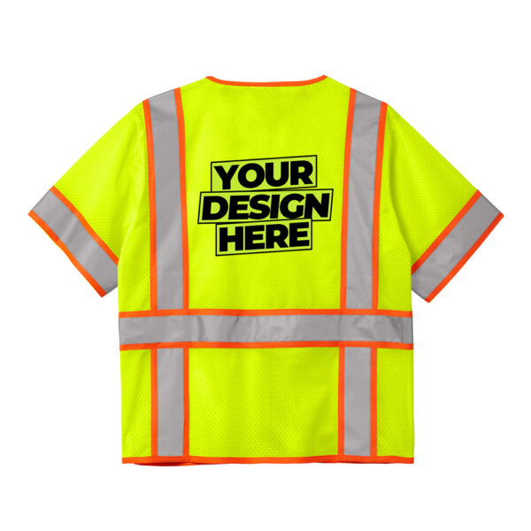 Custom CornerStone® ANSI 107 Class 3 Surveyor Mesh Zippered Two-Tone Short Sleeve Vest - Image 2